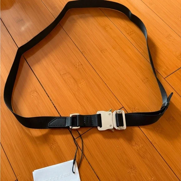 1017 alyx Black Belt with Silver Buckle